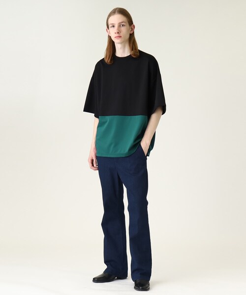 tk.TAKEO KIKUCHI（ティーケータケオキクチ）の「◆スクエアビッグポンチTシャツ（Tシャツ/カットソー・メンズ・ベージュ系4/ダークグリーン系4/ホワイト系5/ブラック系4・01/02/03）」の14枚目の写真