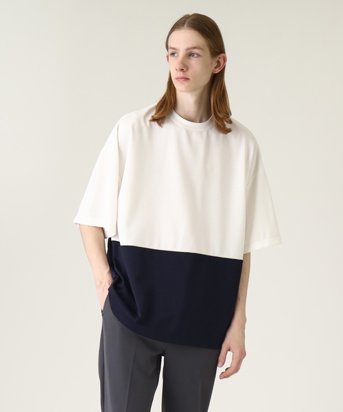 tk.TAKEO KIKUCHI（ティーケータケオキクチ）の「◆スクエアビッグポンチTシャツ（Tシャツ/カットソー・メンズ・ベージュ系4/ダークグリーン系4/ホワイト系5/ブラック系4・01/02/03）」の19枚目の写真