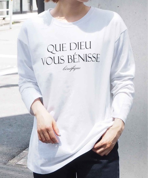 tiptop（ティップトップ）の「アソートロゴロンT（Tシャツ/カットソー・レディース・ホワイト系その他2/ホワイト系その他/ホワイト系その他4/ホワイト系その他3・FREE）」の5枚目の写真