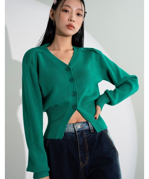 ALAND（エーランド）の「AVANDRESS／バルーンリブカーディガン 2180095（カーディガン/ボレロ・レディース・グリーン/チャコール・MEDIUM）」の5枚目の写真