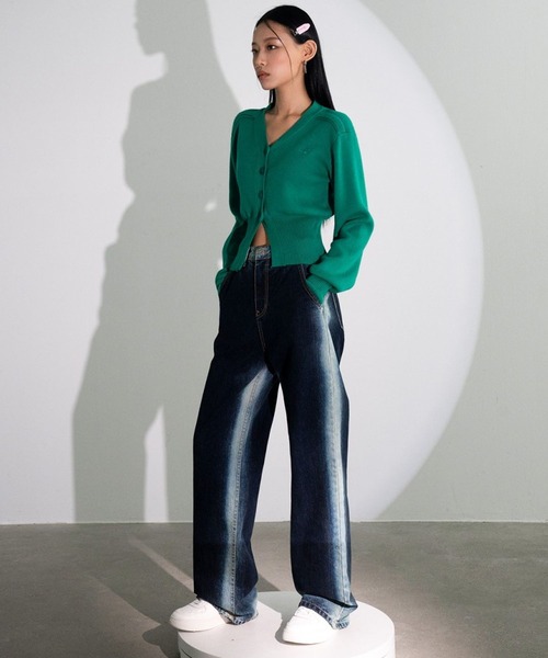 ALAND（エーランド）の「AVANDRESS／バルーンリブカーディガン 2180095（カーディガン/ボレロ・レディース・グリーン/チャコール・MEDIUM）」の6枚目の写真