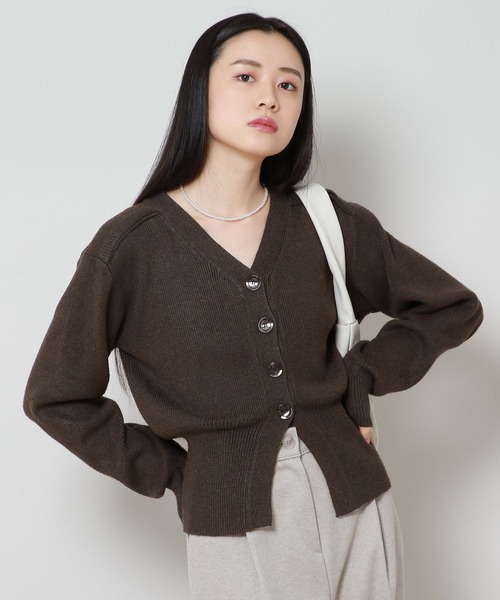 ALAND（エーランド）の「AVANDRESS／バルーンリブカーディガン 2180095（カーディガン/ボレロ・レディース・グリーン/チャコール・MEDIUM）」の9枚目の写真