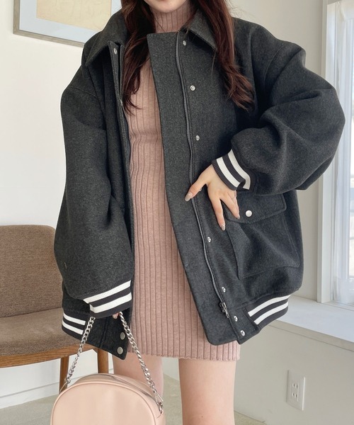 Heather（ヘザー）の「スタジャン　180949（スタジャン・レディース・ブラック/グレー・FREE）」の2枚目の写真