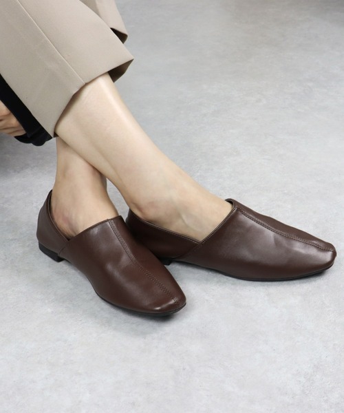 LibertyDoll（リバティードール）の「スクエアトゥストレッチバブーシュ（スリッポン・レディース・アイボリー/ブラック/ダークブラウン/シルバー・S/L/M/LL/SS/3L）」の3枚目の写真