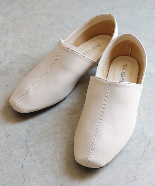 LibertyDoll（リバティードール）の「スクエアトゥストレッチバブーシュ（スリッポン・レディース・アイボリー/ブラック/ダークブラウン/シルバー・S/L/M/LL/SS/3L）」の11枚目の写真