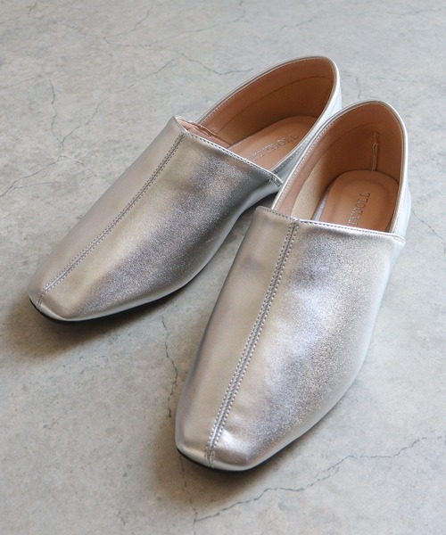 LibertyDoll（リバティードール）の「スクエアトゥストレッチバブーシュ（スリッポン・レディース・アイボリー/ブラック/ダークブラウン/シルバー・S/L/M/LL/SS/3L）」の8枚目の写真