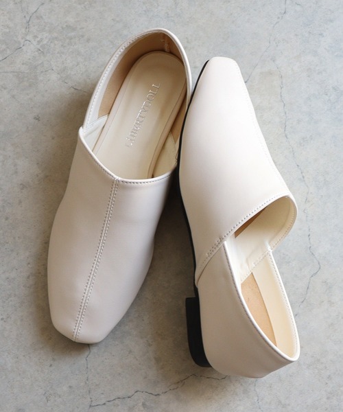 LibertyDoll（リバティードール）の「スクエアトゥストレッチバブーシュ（スリッポン・レディース・アイボリー/ブラック/ダークブラウン/シルバー・S/L/M/LL/SS/3L）」の13枚目の写真