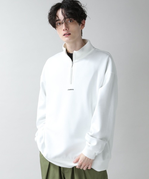 RAGEBLUE(レイジブルー)の「プチ刺繍/テックハーフジップクルー(スウェット・メンズ・ホワイト/ブルー/ブラック・MEDIUM/LARGE)」の2枚目の写真