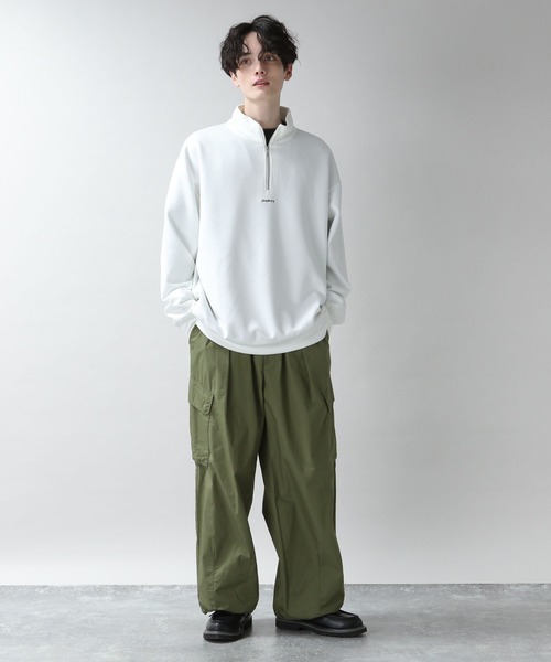 RAGEBLUE(レイジブルー)の「プチ刺繍/テックハーフジップクルー(スウェット・メンズ・ホワイト/ブルー/ブラック・MEDIUM/LARGE)」の4枚目の写真