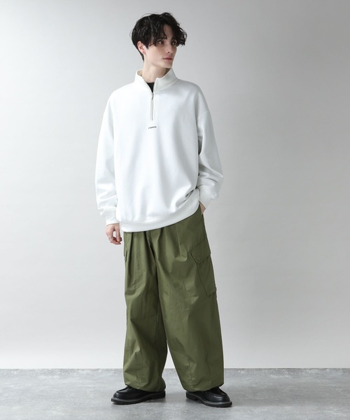 RAGEBLUE(レイジブルー)の「プチ刺繍/テックハーフジップクルー(スウェット・メンズ・ホワイト/ブルー/ブラック・MEDIUM/LARGE)」の6枚目の写真