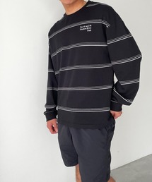 RCW BLUE LABEL | RCW BLUE LABEL(ブルーレーベル) "Pier 45 and 46 Park"刺繍リンガーヴィンテージボーダーロングTシャツ(Tシャツ/カットソー)