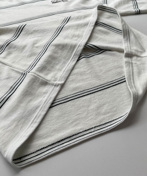 RCW BLUE LABEL（レッドチョップワークスブルーレーベル）の「RCW BLUE LABEL(ブルーレーベル) "Pier 45 and 46 Park"刺繍リンガーヴィンテージボーダーロングTシャツ（Tシャツ/カットソー・レディース・ブラック×ホワイト/ホワイト×グリーン・ONE SIZE）」の16枚目の写真