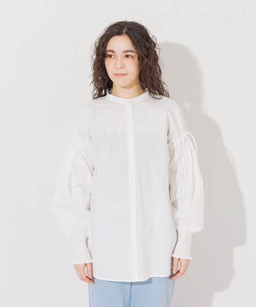 NOMINE（ノミネ）の「ドロストシャーリングシャツ（シャツ/ブラウス・レディース・ホワイト/サックスブルー/グリーン/ダークネイビー/ブルー系その他2/ブラック/ブルー系その他・フリー）」の20枚目の写真