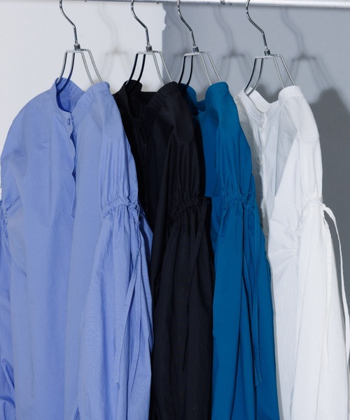 NOMINE（ノミネ）の「ドロストシャーリングシャツ（シャツ/ブラウス・レディース・ホワイト/サックスブルー/グリーン/ダークネイビー/ブルー系その他2/ブラック/ブルー系その他・フリー）」の22枚目の写真