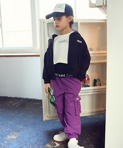 X-girl Stages（エックスガールステージス）の「カーゴロングパンツ（その他パンツ・キッズ・アイボリー/ブラック/ラベンダー・130cm/110cm/140cm/100cm/120cm）」の16枚目の写真