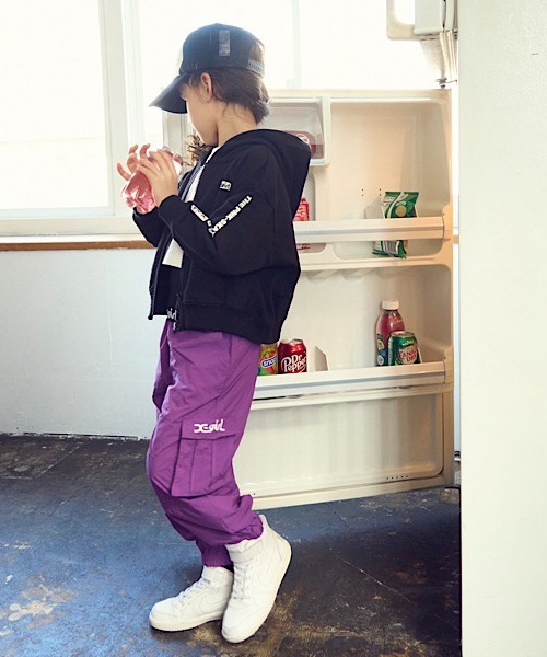 X-girl Stages（エックスガールステージス）の「カーゴロングパンツ（その他パンツ・キッズ・アイボリー/ブラック/ラベンダー・130cm/110cm/140cm/100cm/120cm）」の17枚目の写真