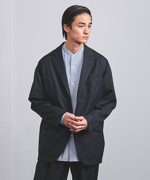 【ユナイテッドアローズ】テーラードジャケット シングル 背抜き ２B L 紺 UNITED ARROWS（ユナイテッドアローズ）の「バスケット シングル