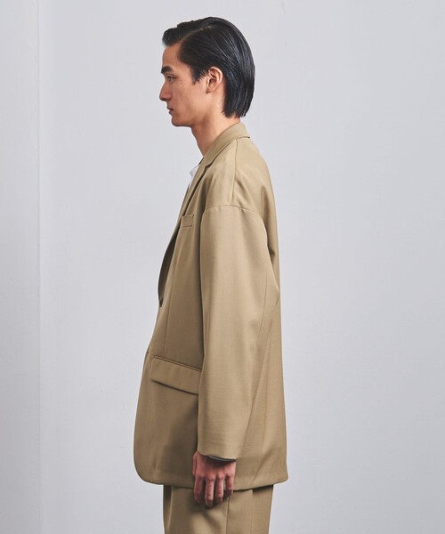 UNITED ARROWS(ユナイテッドアローズ)の「ギャバジン ドロップショルダー 2Bシングル ジャケット(テーラードジャケット・メンズ・ブラック/ベージュ・L/S/M)」の4枚目の写真