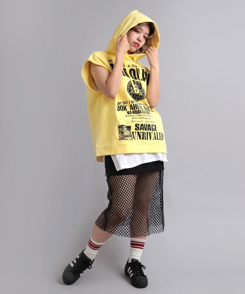 RNA（アールエヌエー）の「G1049 ＢＩＧメッシュコンビスカート（スカート・レディース・ブラック/シャーベット/グリーン・MEDIUM）」の18枚目の写真