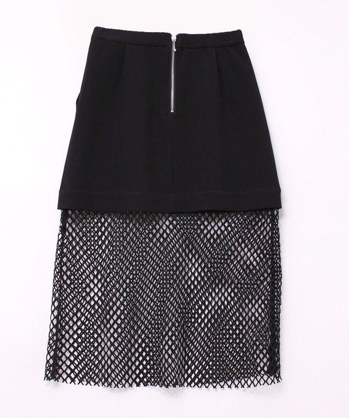 RNA（アールエヌエー）の「G1049 ＢＩＧメッシュコンビスカート（スカート・レディース・ブラック/シャーベット/グリーン・MEDIUM）」の9枚目の写真