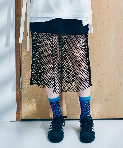 RNA（アールエヌエー）の「G1049 ＢＩＧメッシュコンビスカート（スカート・レディース・ブラック/シャーベット/グリーン・MEDIUM）」の13枚目の写真