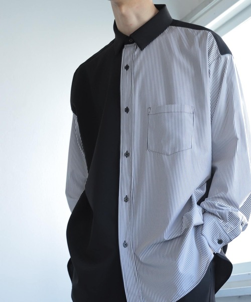 SENSE OF PLACE by URBAN RESEARCH(センスオブプレイスバイアーバンリサーチ)の「ストライプブロックドシャツ(シャツ/ブラウス・メンズ・その他2/その他1・MEDIUM/LARGE)」の2枚目の写真