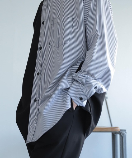 SENSE OF PLACE by URBAN RESEARCH(センスオブプレイスバイアーバンリサーチ)の「ストライプブロックドシャツ(シャツ/ブラウス・メンズ・その他2/その他1・MEDIUM/LARGE)」の3枚目の写真