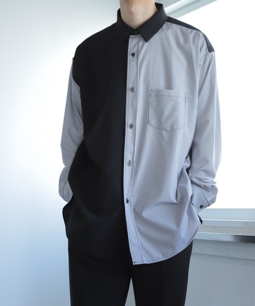 SENSE OF PLACE by URBAN RESEARCH(センスオブプレイスバイアーバンリサーチ)の「ストライプブロックドシャツ(シャツ/ブラウス・メンズ・その他2/その他1・MEDIUM/LARGE)」の4枚目の写真