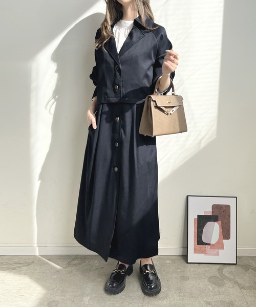 Futier land（フューティアランド）の「マルチwayトレンチコート（トレンチコート・レディース・グレイッシュベージュ/アイボリー/ネイビー・MEDIUM）」の3枚目の写真