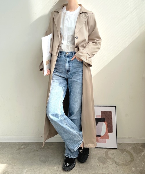 Futier land（フューティアランド）の「マルチwayトレンチコート（トレンチコート・レディース・グレイッシュベージュ/アイボリー/ネイビー・MEDIUM）」の2枚目の写真