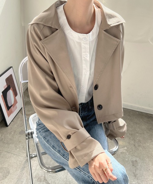 Futier land（フューティアランド）の「マルチwayトレンチコート（トレンチコート・レディース・グレイッシュベージュ/アイボリー/ネイビー・MEDIUM）」の6枚目の写真