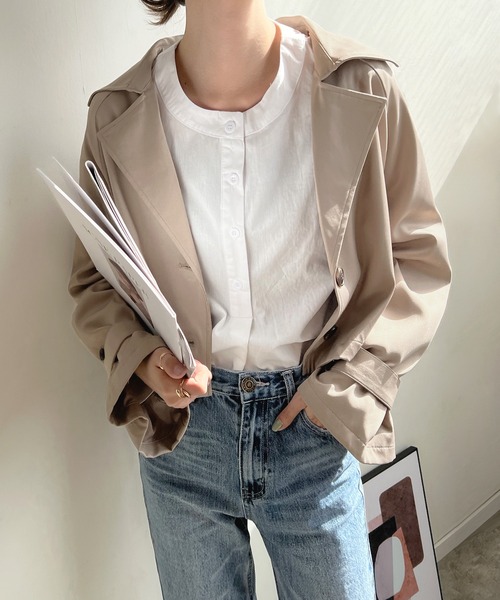 Futier land（フューティアランド）の「マルチwayトレンチコート（トレンチコート・レディース・グレイッシュベージュ/アイボリー/ネイビー・MEDIUM）」の7枚目の写真