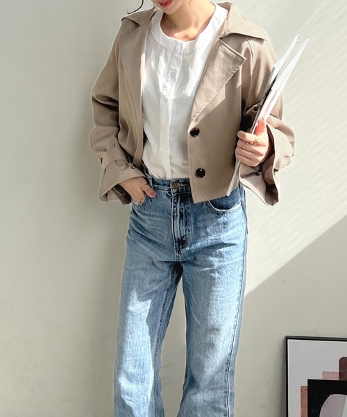 Futier land（フューティアランド）の「マルチwayトレンチコート（トレンチコート・レディース・グレイッシュベージュ/アイボリー/ネイビー・MEDIUM）」の9枚目の写真