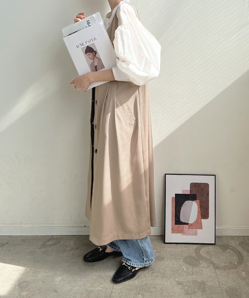 Futier land（フューティアランド）の「マルチwayトレンチコート（トレンチコート・レディース・グレイッシュベージュ/アイボリー/ネイビー・MEDIUM）」の12枚目の写真