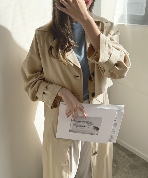 Futier land（フューティアランド）の「マルチwayトレンチコート（トレンチコート・レディース・グレイッシュベージュ/アイボリー/ネイビー・MEDIUM）」の20枚目の写真