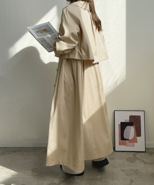 Futier land（フューティアランド）の「マルチwayトレンチコート（トレンチコート・レディース・グレイッシュベージュ/アイボリー/ネイビー・MEDIUM）」の22枚目の写真