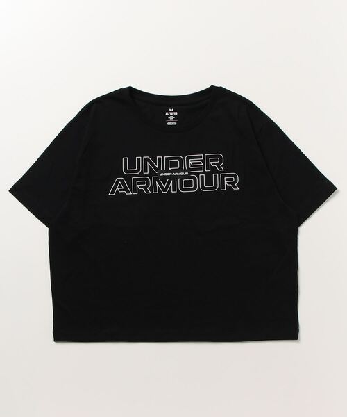 UNDER ARMOUR(アンダーアーマー)の「アンダーアーマー UAコットン ショートスリーブ Tシャツ 〈ワードマーク〉(Tシャツ/カットソー・レディース・ブラック/ピンク・XL/S/M/L)」の1枚目の写真