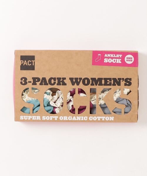 PACT(パクト)の「PACT (パクト) 3P Women's Ankle Sock レディース アンクレットソックス 3足入りボックス(ソックス/靴下・レディース・その他・ONE SIZE)」の1枚目の写真