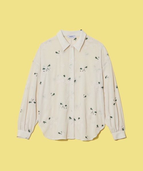 FOREVER 21(フォーエバー トゥエンティーワン)の「【FEMININE】刺繍シアーシャツ(シャツ/ブラウス・レディース・ピンク/ブラック/ホワイト・FREE)」の7枚目の写真