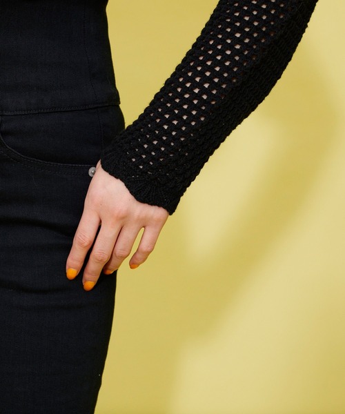 FOREVER 21（フォーエバー トゥエンティーワン）の「【VINTAGE】ショートメッシュカーディガン（カーディガン/ボレロ・レディース・ブラック/ホワイト・FREE）」の11枚目の写真