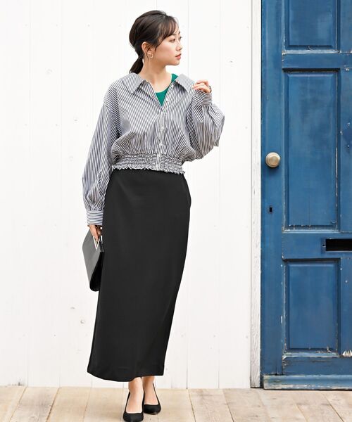 rps（アールピーエス）の「カットジョーゼットタイトスカート（スカート・レディース・ブラック/ブルーグリーン/グレイッシュベージュ・フリー）」の15枚目の写真