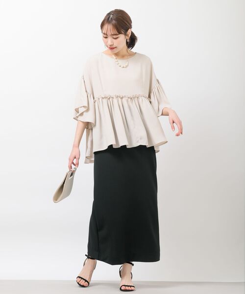 rps（アールピーエス）の「カットジョーゼットタイトスカート（スカート・レディース・ブラック/ブルーグリーン/グレイッシュベージュ・フリー）」の17枚目の写真