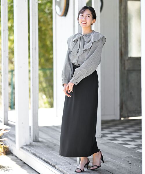 rps（アールピーエス）の「カットジョーゼットタイトスカート（スカート・レディース・ブラック/ブルーグリーン/グレイッシュベージュ・フリー）」の19枚目の写真