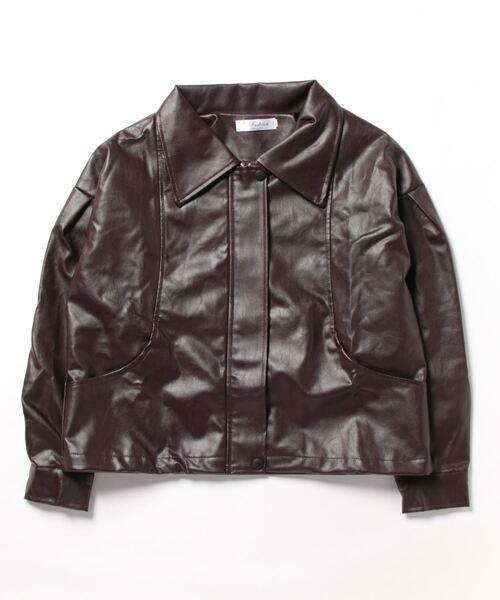 MAISON DE THERESE（メゾン ド テレーズ）の「フェイクレザージャケット ライダースジャケット（ライダースジャケット・レディース・ブラック/ブラウン/アイボリー・M/S/L）」の8枚目の写真