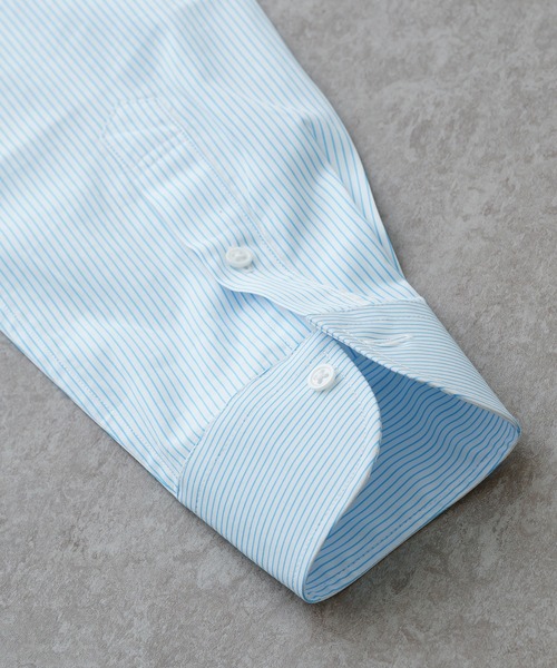 【セール】TESTA スマートドレスシャツ＜シアンストライプ＞（ビジネスシャツ）｜BRICK & SONS（ブリックアンドサンズ）