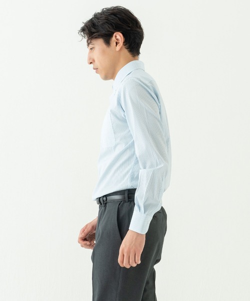 【セール】TESTA スマートドレスシャツ＜シアンストライプ＞（ビジネスシャツ）｜BRICK & SONS（ブリックアンドサンズ）