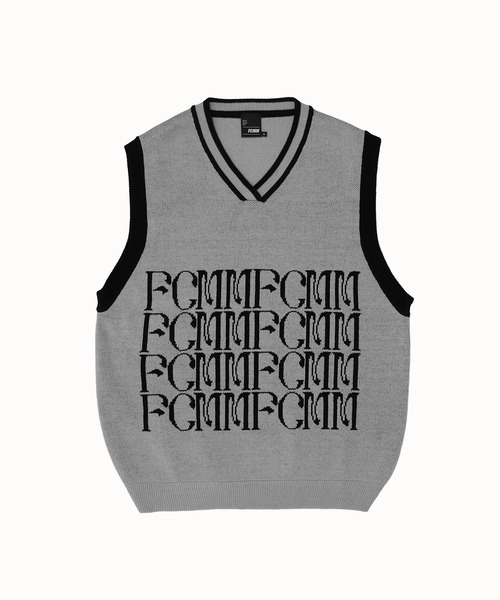 FCMM(エフシーエムエム)の「【日本限定アイテム】SHADOW LOGO KNIT VEST/シャドウロゴニットベスト(ベスト・メンズ・グレー/ダークブルー/ブラック・MEDIUM/LARGE)」の2枚目の写真