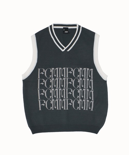 FCMM(エフシーエムエム)の「【日本限定アイテム】SHADOW LOGO KNIT VEST/シャドウロゴニットベスト(ベスト・メンズ・グレー/ダークブルー/ブラック・MEDIUM/LARGE)」の4枚目の写真