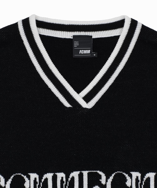 FCMM(エフシーエムエム)の「【日本限定アイテム】SHADOW LOGO KNIT VEST/シャドウロゴニットベスト(ベスト・メンズ・グレー/ダークブルー/ブラック・MEDIUM/LARGE)」の6枚目の写真