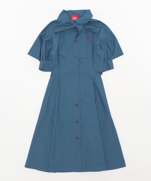 Vivienne Westwood（ヴィヴィアンウエストウッド）の「ｺｯﾄﾝﾀｲﾌﾟﾗｲﾀｰｸﾛｽﾌﾚｱｼｬﾂﾜﾝﾋﾟｰｽ（シャツワンピース・レディース・ブルー/ブラック・FREE）」の2枚目の写真